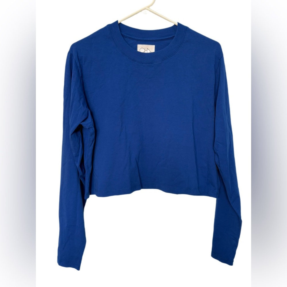 Chaser Royal blue crop long sleeve tee Size small NWT